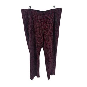 Chico's Burgundy Black‎ Geometric Pull On Pants Size 4 Plus Size US 20 Career